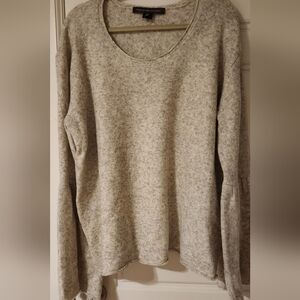 French Connection Oatmeal Heather Sweater With Bell Sleeves XL